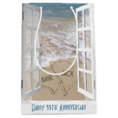 Beach Hearts Mittlere Geschenktasche zum 35. Jubil Mittlere Geschenktüte (Vorderseite)