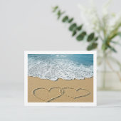 Beach Hearts Postcard Postkarte (Stehend Vorderseite)