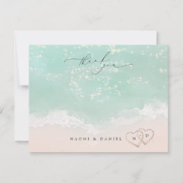 Beach Hearts Vielen Dank Personalisiert Stationery Mitteilungskarte