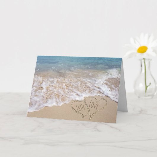 Beach Hearts Wedding Karte (Kleine Pflanze)