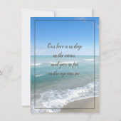 Beach Hearts Zielort nach Hochzeit Empfang Einladung (Rückseite)