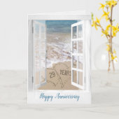 Beach Hearts zum 29. Jahrestag Karte (Gelbe Blume)