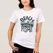 Beach Here I Come Sunset & Palm Tree Island Tri-Blend Shirt (Vorderseite)