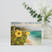 Beach Hibicus Postkarte (Stehend Vorderseite)