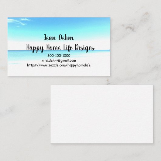 BEACH HINTERGRUND Visitenkarte (Vorne/Hinten)