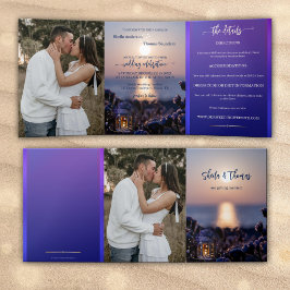 Beach Hochzeit in Urlaubsort dreiteilige Einladung