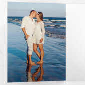 Beach Hochzeit in Urlaubsort dreiteilige Einladung (Innen Erste Seite)
