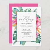 Beach Hochzeit in Urlaubsort Einladungen Tropical (Vorne/Hinten)