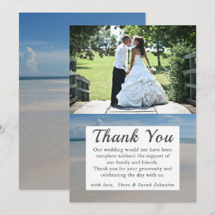 Beach Hochzeit in Urlaubsort Foto Vielen Dank Einladung