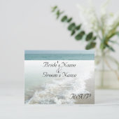 Beach Hochzeit in Urlaubsort Matching UAWG White W RSVP Karte (Stehend Vorderseite)