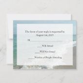 Beach Hochzeit in Urlaubsort Matching UAWG White W RSVP Karte (Rückseite)