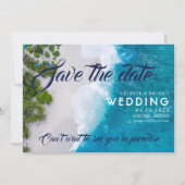 Beach Hochzeit in Urlaubsort Rett Dates Save The Date (Vorderseite)