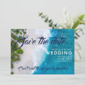 Beach Hochzeit in Urlaubsort Rett Dates Save The Date (Stehend Vorderseite)