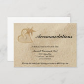 Beach Hochzeit in Urlaubsort Unterkunftskarte Begleitkarte (Vorne/Hinten)