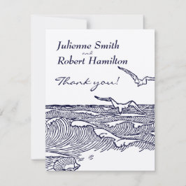 Beach Hochzeit in Urlaubsort Vielen Dank Dankeskarte