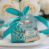 Beach Hochzeit in Urlaubsort Vielen Dank Geschenkanhänger