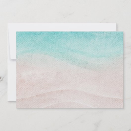 Beach Hochzeit mit Braut und Bräutigam am Strand I Einladung (Rückseite)