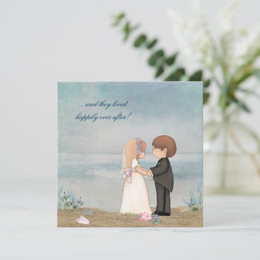 Beach Hochzeiten Einladung (Stehend Vorderseite)