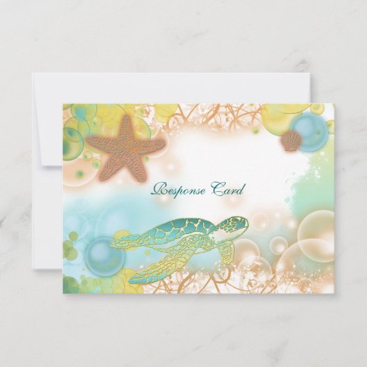 Beach Hochzeitthema ~ Antwort rsvp Karte (Vorderseite)