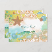 Beach Hochzeitthema ~ Antwort rsvp Karte (Vorne/Hinten)