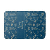 Beach holiday pattern and your name in beige badematte (Vorderseite)