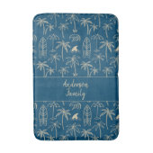 Beach holiday pattern and your name in beige badematte (Vorderseite Vertikal)