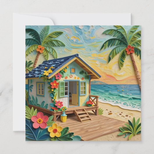 Beach Home Oceanic Blank Karte (Vorderseite)