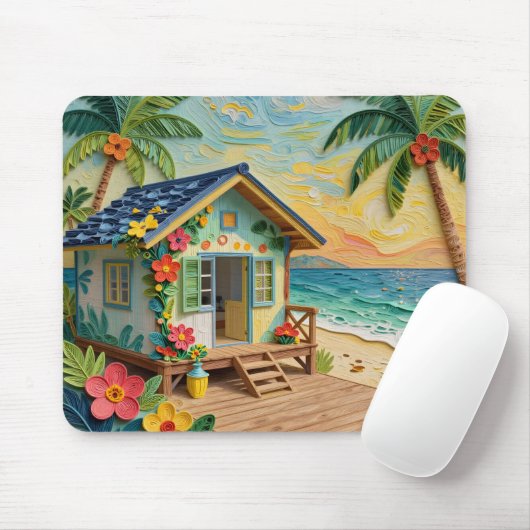 Beach Home Oceanic Coastal Art Mousepad (Mit Mouse)