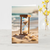 Beach Hourglass Geburtstag Karte (Gelbe Blume)