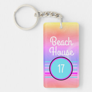 Beach House 80er Pastels Schlüsselanhänger