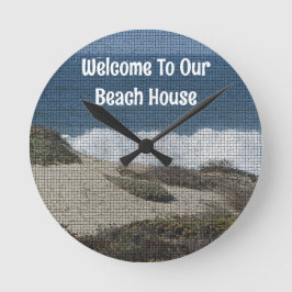 Beach House Airbnb Guest Vacation Zuhause Runde Wanduhr