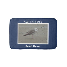 Beach House Artistic Seagull on Sand Ocean Animal Badematte