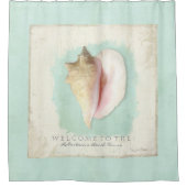 Beach House Bad Personalisiert Welcome Conch Duschvorhang (Vorderseite)