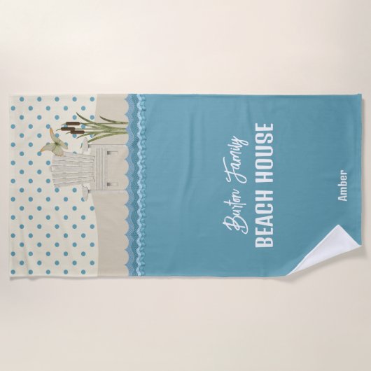 Beach House Beach Scene Lake House Beach Handtuch (Vorderseite)