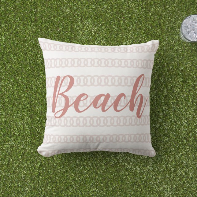 Beach House Beige Nautical Pattern Kissen (Golfball-Marker)