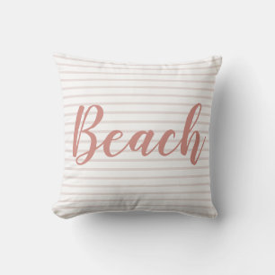 Beach House Beige Nautical Stripe Kissen