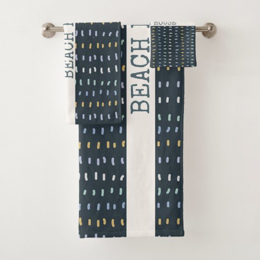 Beach House Bio schlichte Farblinien Badhandtuch Set (Insitu)