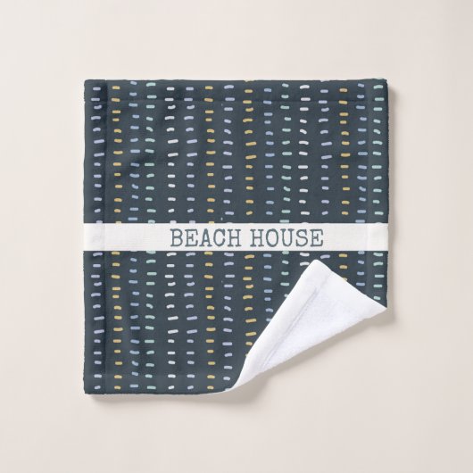 Beach House Bio schlichte Farblinien Badhandtuch Set (Waschlappen)