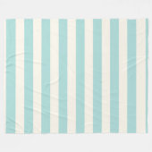 Beach House Blanket Aqua und Elfenbeinstreifen Fleecedecke (Vorderseite (Horizontal))