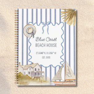 Beach House Blue Coastal Chic Guestbook Notizblock