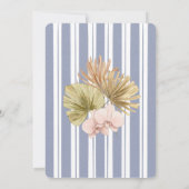 Beach House Blue Strip Coastal Housewarming Party Einladung (Rückseite)