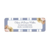 Beach House Blue Strip Küste Boho Rücksendeadresse (Vorne)