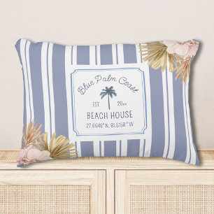 Beach House Blue Stripes Coastal Boho Bauernhof Dekokissen