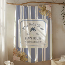 Beach House Blue Stripes Coastal Boho Bauernhof
