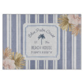 Beach House Blue Stripes Coastal Boho Bauernhof Schneidebrett (Vorderseite)