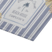 Beach House Blue Stripes Coastal Boho Bauernhof Schneidebrett (Ecke)