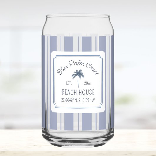 Beach House Blue Stripes Coastal Farmhouse Dosenglas