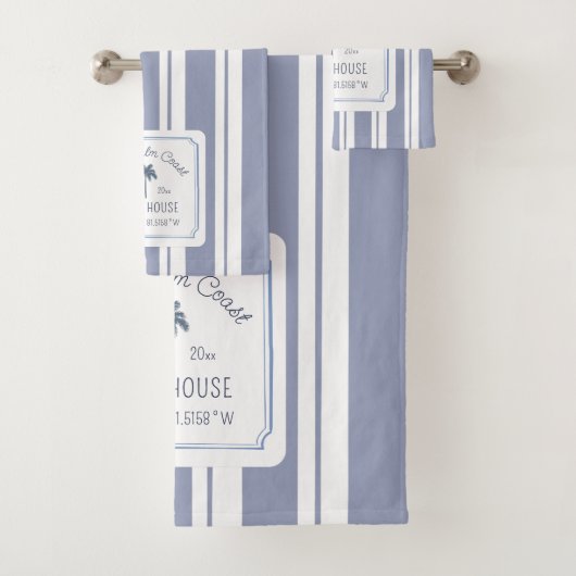 Beach House Blue Stripes Coasthouse Badhandtuch Set (Insitu)