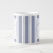 Beach House Blue Stripes Coasthouse Jumbo-Tasse (Vorderseite)