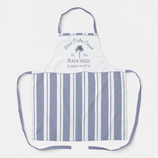 Beach House Blue Stripes Coasthouse Schürze (Vorderseite)